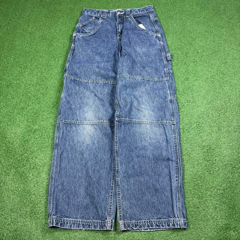 Utility Baggy Carpenter Pants Size 16 Wide Leg Skate Denim 28x28 Y2K Streetwear